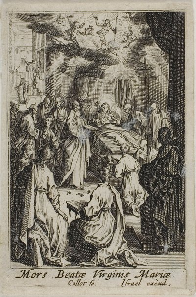 Śmierć Najświętszej Maryi Panny, z Życia Najświętszej Maryi Panny autorstwa Jacques Callot
