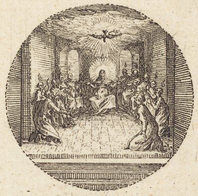 Zejście świętej gołębicy, ok. godz. 1631. autorstwa Jacques Callot