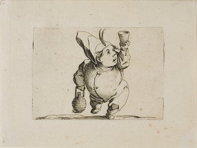 Pijący widziany z przodu, z Varie Figure Gobbi autorstwa Jacques Callot