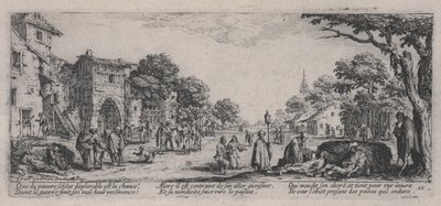 Umierający przy drodze (Les Mourants sur le bord des route), z „Niedola wojny” autorstwa Jacques Callot