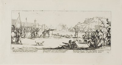 Oddział ogniowy, płyta dwunasta z The Miseries of War autorstwa Jacques Callot