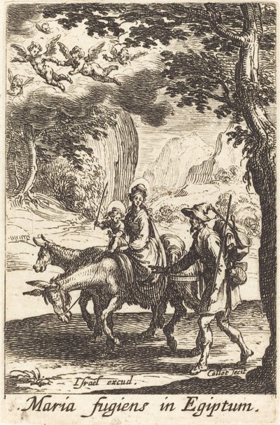 Ucieczka do Egiptu w roku 1630 lub później. autorstwa Jacques Callot