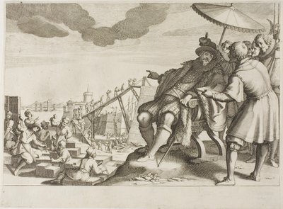 Wielki Książę wzmacnia port w Livorno, z życia Ferdinanda I de’ Medici autorstwa Jacques Callot
