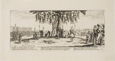 Wisząca, płyta jedenasta z Miseries of War autorstwa Jacques Callot