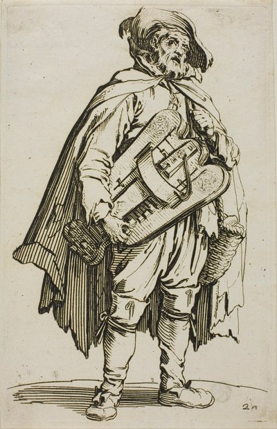 Gracz liry korbowej, płyta druga z The Beggars autorstwa Jacques Callot