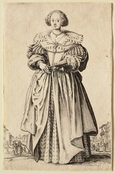 Dama z wachlarzem autorstwa Jacques Callot