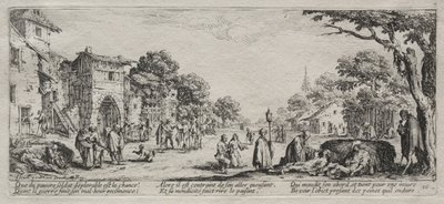 The Large Miseries of War: The Beggars and the Dying, 1633. autorstwa Jacques Callot