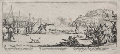The Large Miseries of War: Oddział ogniowy, 1633. autorstwa Jacques Callot