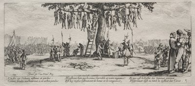 Wielka nieszczęścia wojny: powieszenie, 1633. autorstwa Jacques Callot