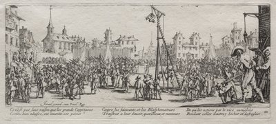 Wielkie nieszczęścia wojny: Strappado autorstwa Jacques Callot