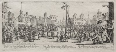 Wielkie nieszczęścia wojny: Strappado, 1633. autorstwa Jacques Callot