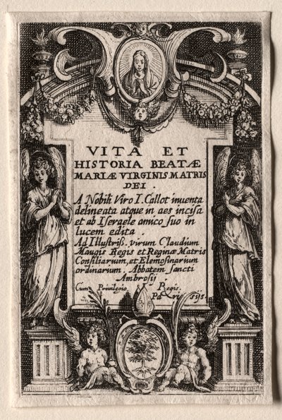 Życie Dziewicy: Frontyspis autorstwa Jacques Callot