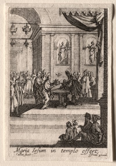 Życie Dziewicy: Ofiarowanie Chrystusa w świątyni. autorstwa Jacques Callot