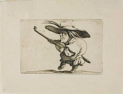 Odtwarzacz lutni, z Varie Figure Gobbi autorstwa Jacques Callot