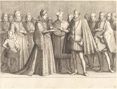 Małżeństwo Ferdinando i Christine z Lotaryngii autorstwa Jacques Callot