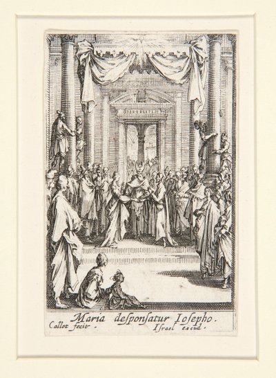 Wesele Dziewicy, nie. 4 z Życia Dziewicy autorstwa Jacques Callot