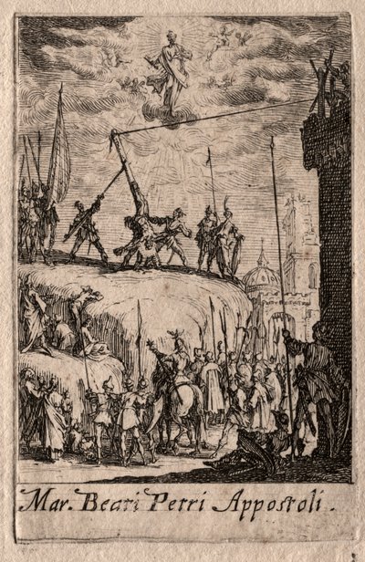 Męczeństwo Apostołów: św. Piotr. autorstwa Jacques Callot