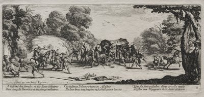 Miserie wojny: napad na autostradę, 1633. autorstwa Jacques Callot