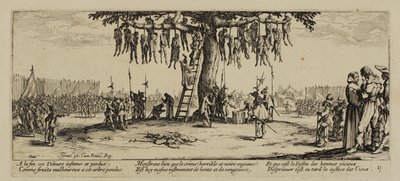 Niedole wojny, nr 11. Wisząca, 1633 autorstwa Jacques Callot