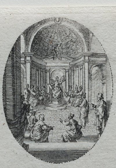 Tajemnice męki: Chrystus spiera się z lekarzami. autorstwa Jacques Callot