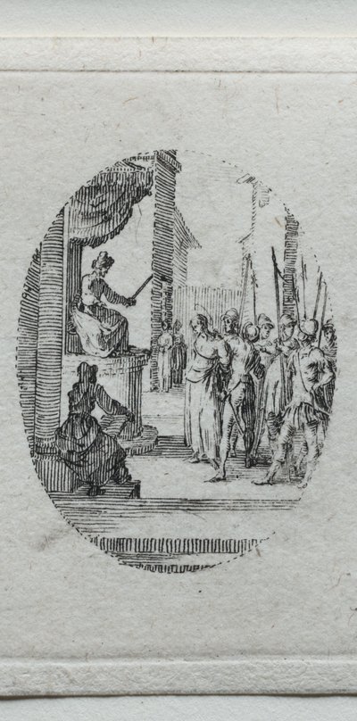 Tajemnice Męki Pańskiej: Chrystus przed Piłatem. autorstwa Jacques Callot