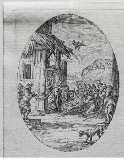 Tajemnice męki: Adoracja pasterzy autorstwa Jacques Callot
