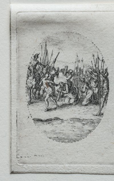 Tajemnice Męki Pańskiej: Niesienie Krzyża. autorstwa Jacques Callot