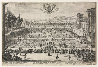 Ogrody Pałacowe w Nancy, 1625. autorstwa Jacques Callot