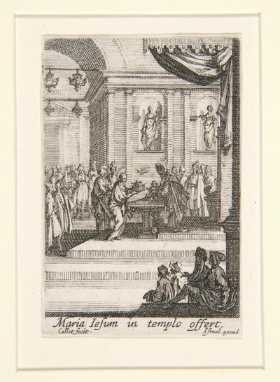 Ofiarowanie Chrystusa, nr. 10 Życia Dziewicy autorstwa Jacques Callot