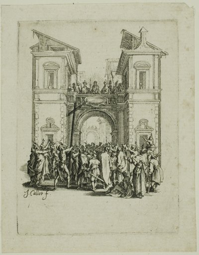 Przedstawienie dla ludu, z Małej Pasji autorstwa Jacques Callot