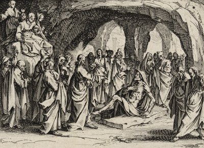 Zmartwychwstanie Łazarza, 1635 autorstwa Jacques Callot