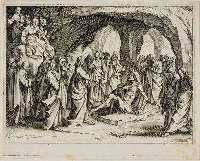 Wskrzeszenie Łazarza, z Nowego Testamentu autorstwa Jacques Callot