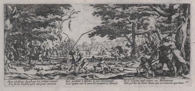 Zemsta chłopów (La Revanche des paysons), z „Nędzy wojny” autorstwa Jacques Callot