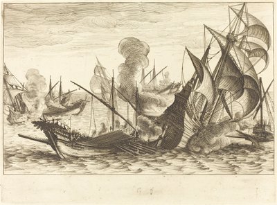 Druga bitwa morska autorstwa Jacques Callot