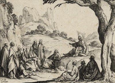 Kazanie na Górze, 1635 autorstwa Jacques Callot