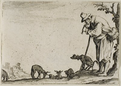 Pasterz grający na flecie, z filmu Kaprysy autorstwa Jacques Callot