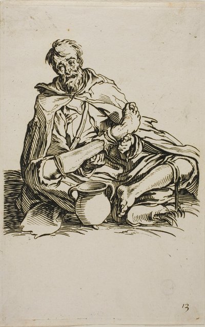 Chory, płyta trzynasta z The Beggars autorstwa Jacques Callot