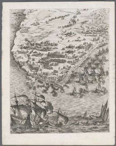 Oblężenie La Rochelle: Tablica 10, 1628-1630. autorstwa Jacques Callot