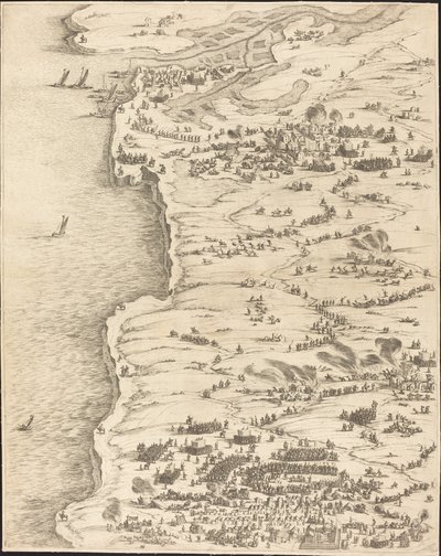 Oblężenie La Rochelle [tablica 5 z 16; zestaw zawiera 1952.8.97-112] autorstwa Jacques Callot