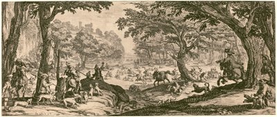 Polowanie na jelenie, prawdopodobnie 1619. autorstwa Jacques Callot