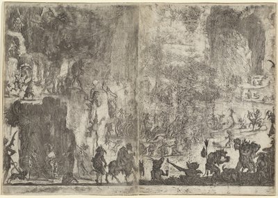 Kuszenie św. Antoniego [wersja pierwsza] autorstwa Jacques Callot