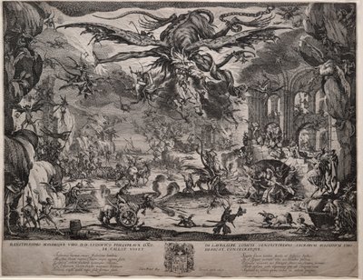 Kuszenie św. Antoniego wersja druga, 1635. autorstwa Jacques Callot