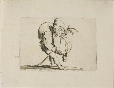Nierówny z laską, z Varie Figure Gobbi autorstwa Jacques Callot