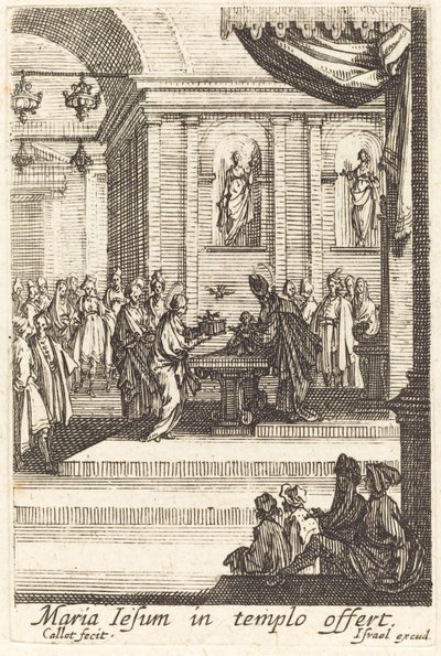 Dziewica przedstawia Jezusa w świątyni autorstwa Jacques Callot