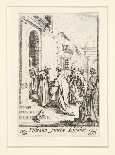 Nawiedzenie, nr. 6, z Życia Dziewicy autorstwa Jacques Callot