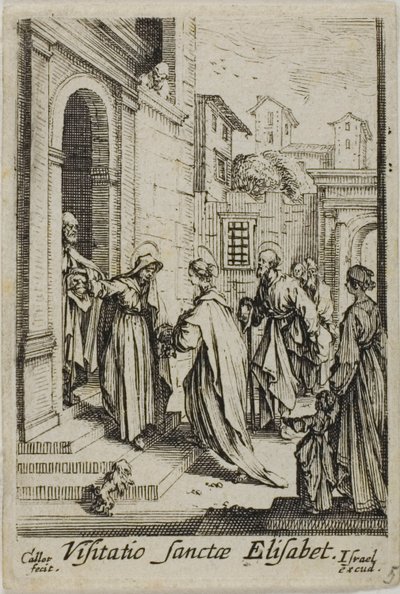 Nawiedzenie św. Elżbiety, z Życia Najświętszej Maryi Panny autorstwa Jacques Callot