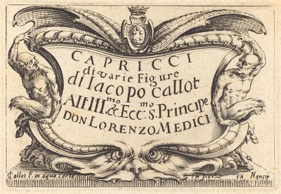Strona tytułowa "Kapricci" autorstwa Jacques Callot