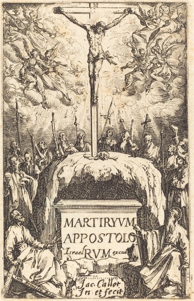 Strona tytułowa „Męczeństwa Apostołów” autorstwa Jacques Callot