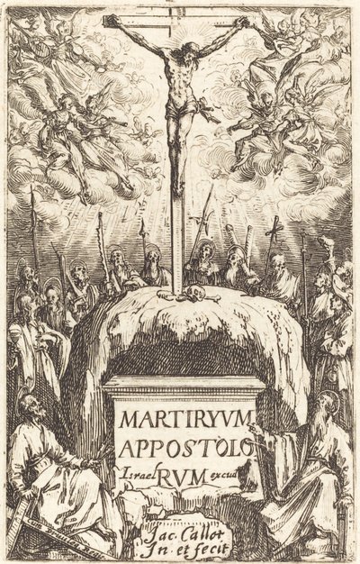 Strona tytułowa „Męczeństwa Apostołów” autorstwa Jacques Callot