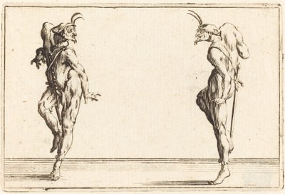 Dwa tańczące pantalony autorstwa Jacques Callot